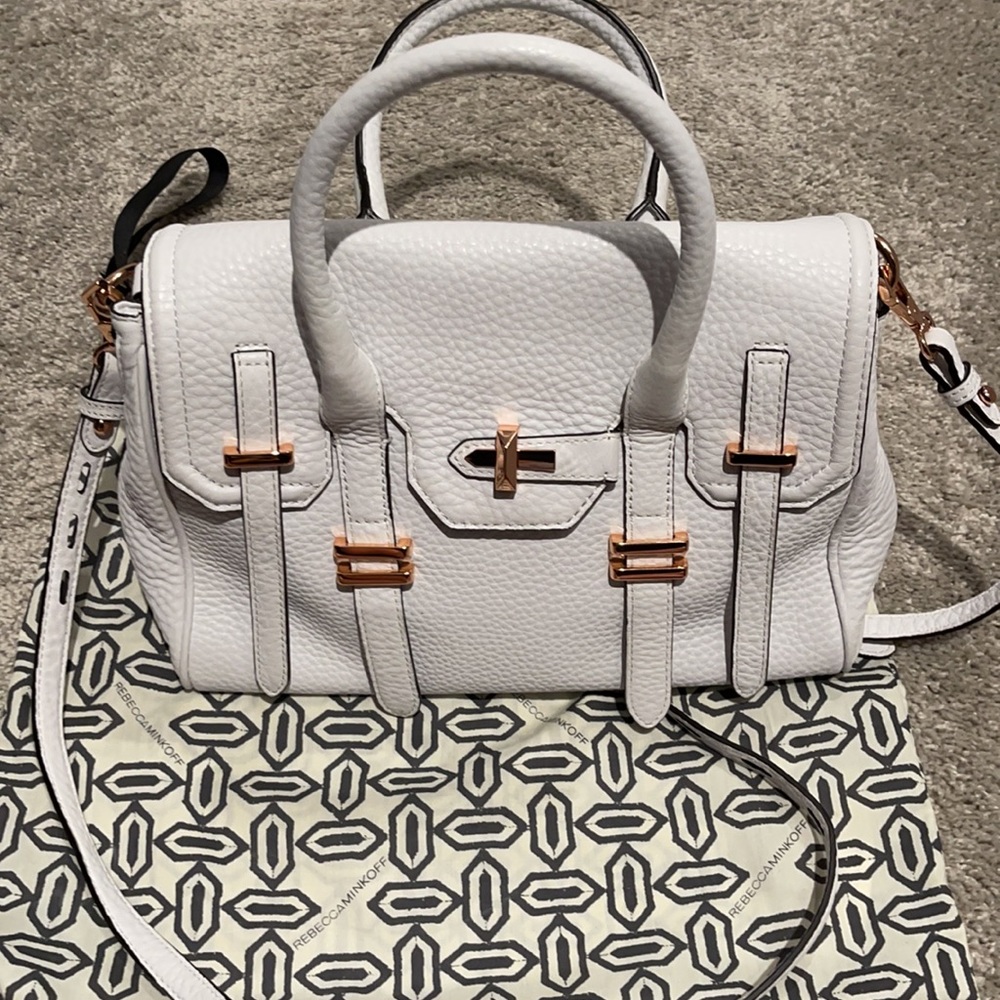 Rebecca Minkoff  white and rose gold crossbody bag